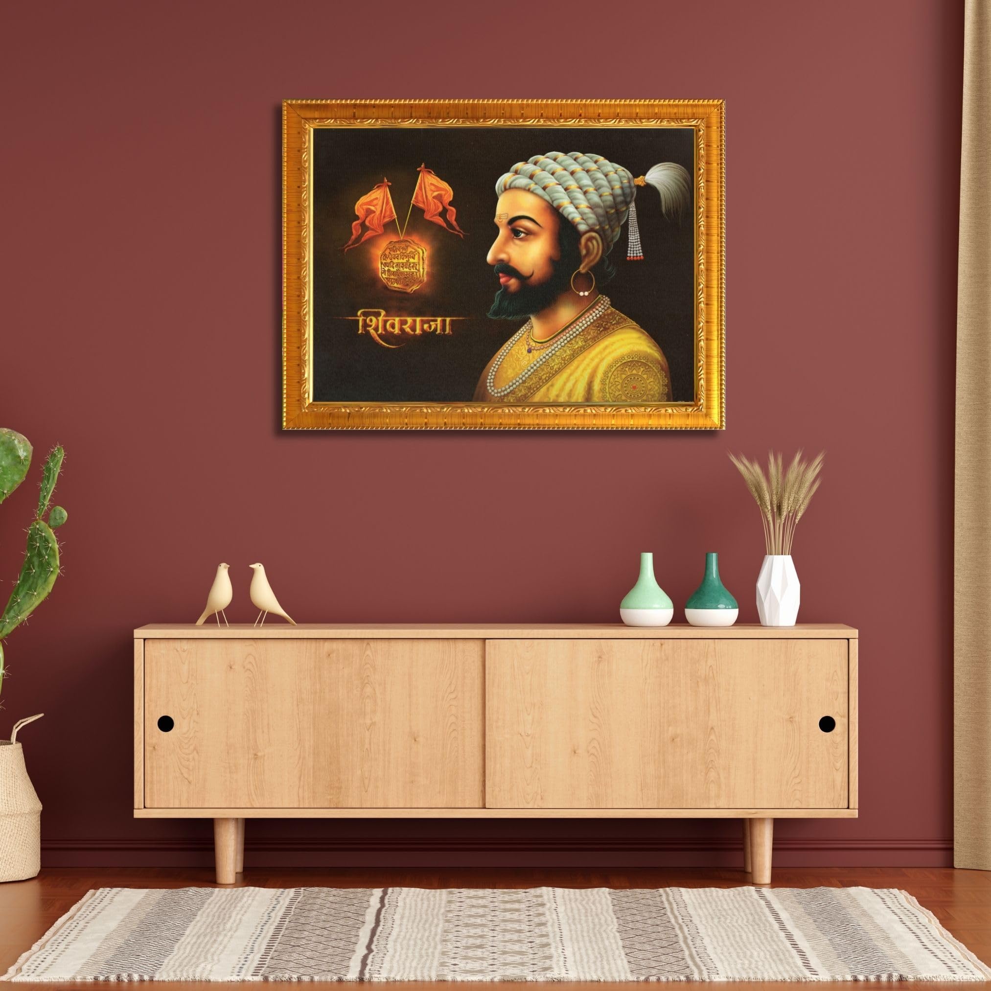 CRAFT QUEST Chhatrapati Shivaji Maharaj photo frame Home Decorative items with synthetic frame