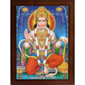 CRAFT QUEST Hanuman JI | Bajrangbali Religious Photo with frame Home Decorative Item Synthetic Wood (10 X 13 Inches, Brown)