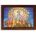 CRAFT QUEST Goddess Lakshmi pressing legs of lord Vishnu on Shesh naag, Glitter Work Painting