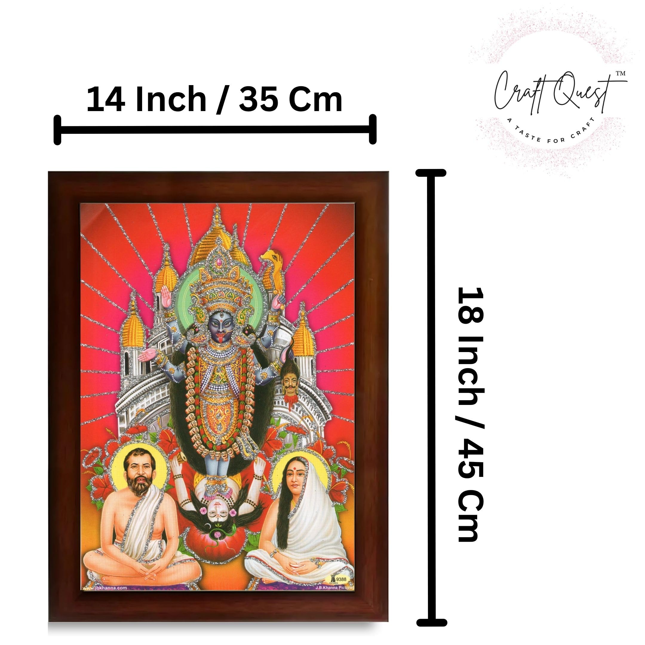 CRAFT QUEST Kali Mata photo with frame, God Religious Framed With Acrylic Glass