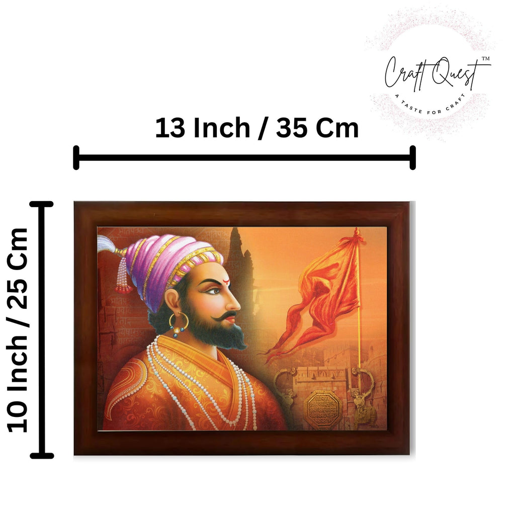 CRAFT QUEST Chhatrapati Shivaji Maharaj photo frame Home Decorative items with synthetic frame