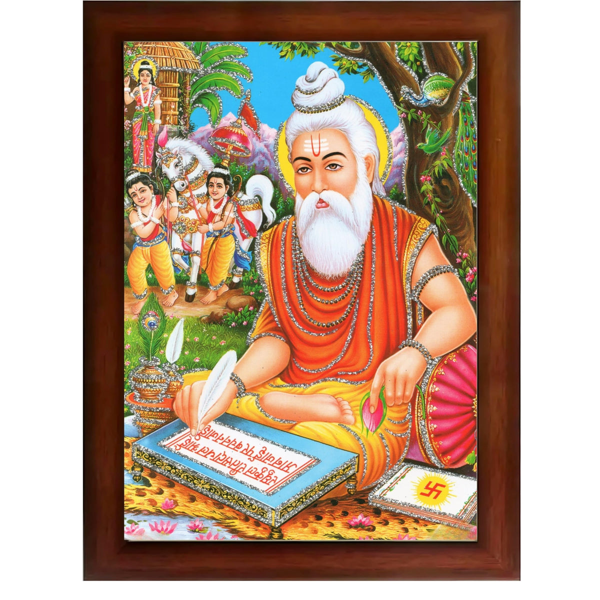 CRAFT QUEST Maharishi Valmiki Photo frame | Acrylic, Lightweight | Hindu God Spiritual Framed | Ideal for Home, Office, Temple & Puja Room, Wall Decor