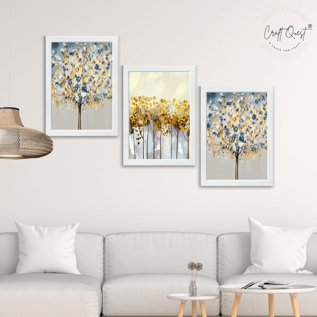 CRAFT QUEST Modern Art 3 SET Paintings Wall Art | Set of 3 Frames for Home Decoration | Ideal for Living Room, Bedroom & Offices