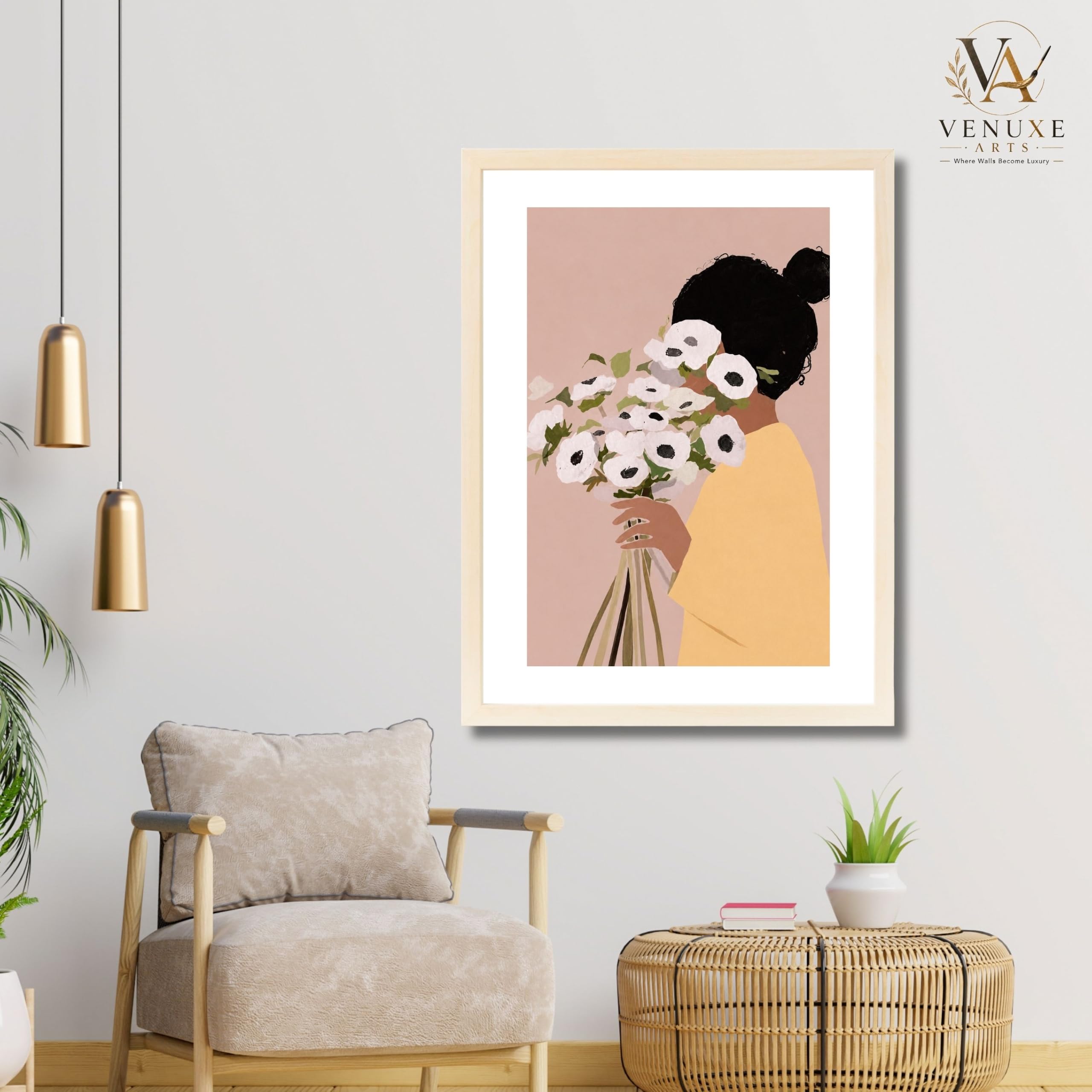 VENUXE ARTS Womens Contemporary Wall Art Posters for Home, Office, Study & Bedroom | Ready to Hang Framed Wall Decor | Positive Quote Prints | Gift for Friends & Family