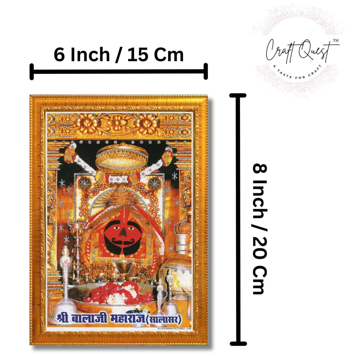 CRAFT QUEST Salasar balaji Hanuman | Bajrangbali Religious Photo with frame for Home Decorative Item Synthetic Wood