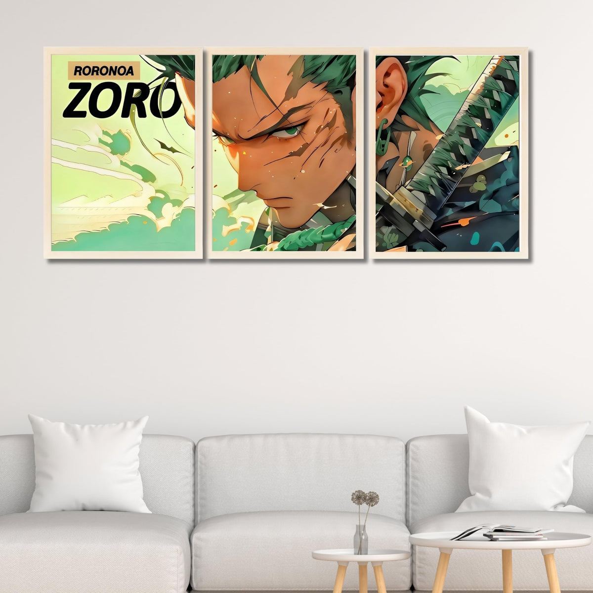 VENUXE ARTS Set Of 3 Anime Characters Wall Framed |Anime Characters Framed Poster for Living Room Bedroom Gaming Room Studio Wall Decor