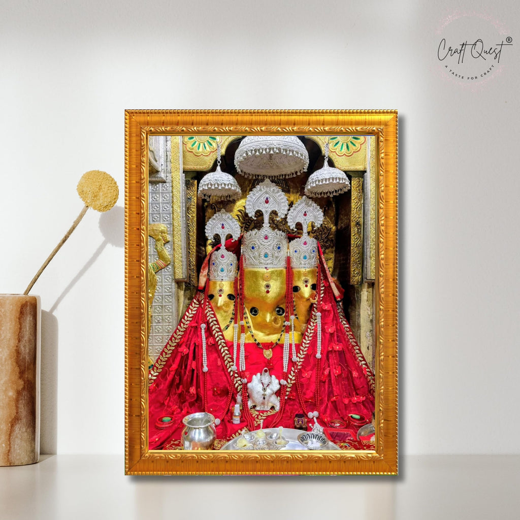 CRAFT QUEST Baglamuklhi maa/mata wodden Religious Photo Frame for Home, Office