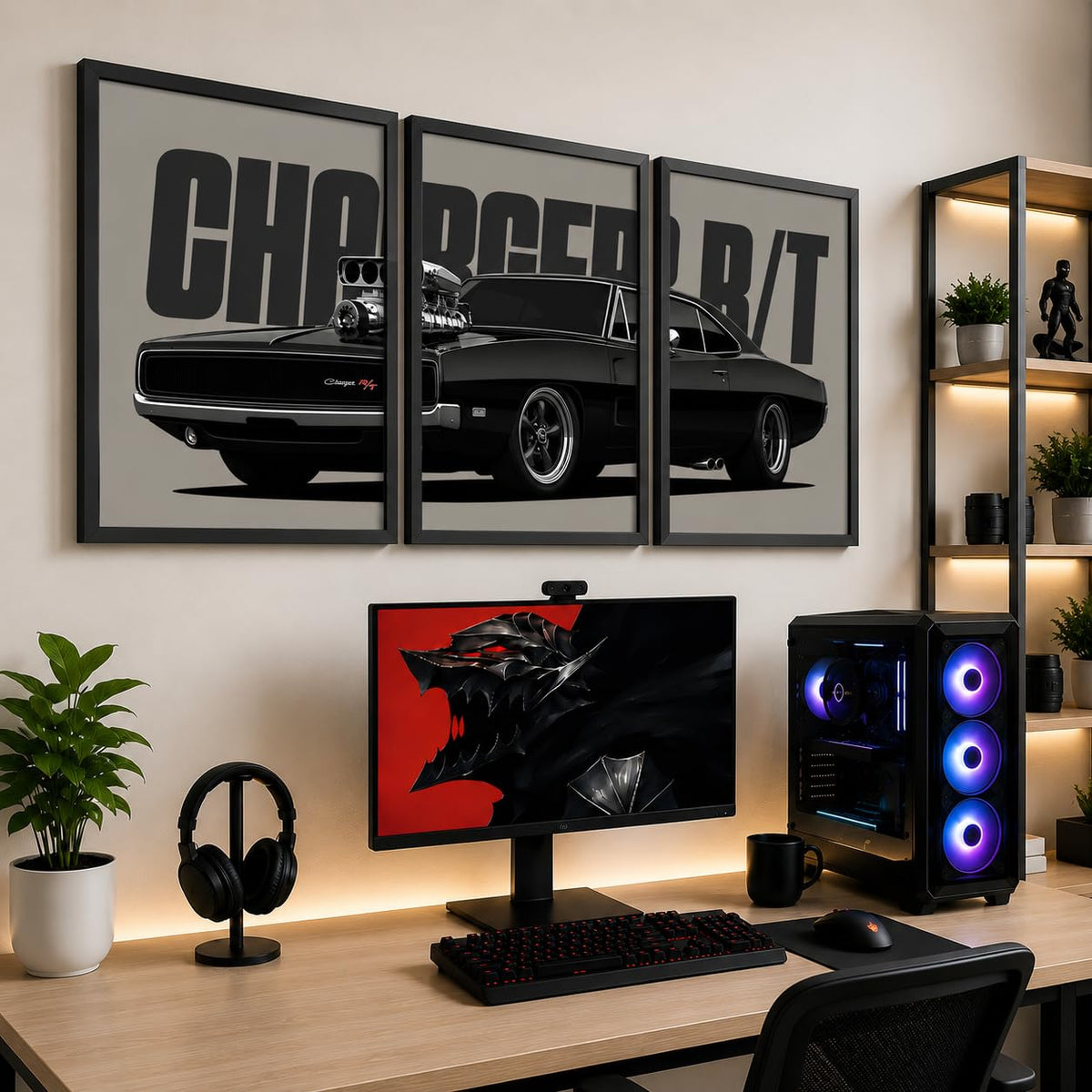 VENUXE ARTS Set Of 3 Big Sports Cars Framed Posters Gift Items for Boys Room Wall Decoration Bedroom Living Room Office Studio Décor | Car Poster Frame for Wall Décor