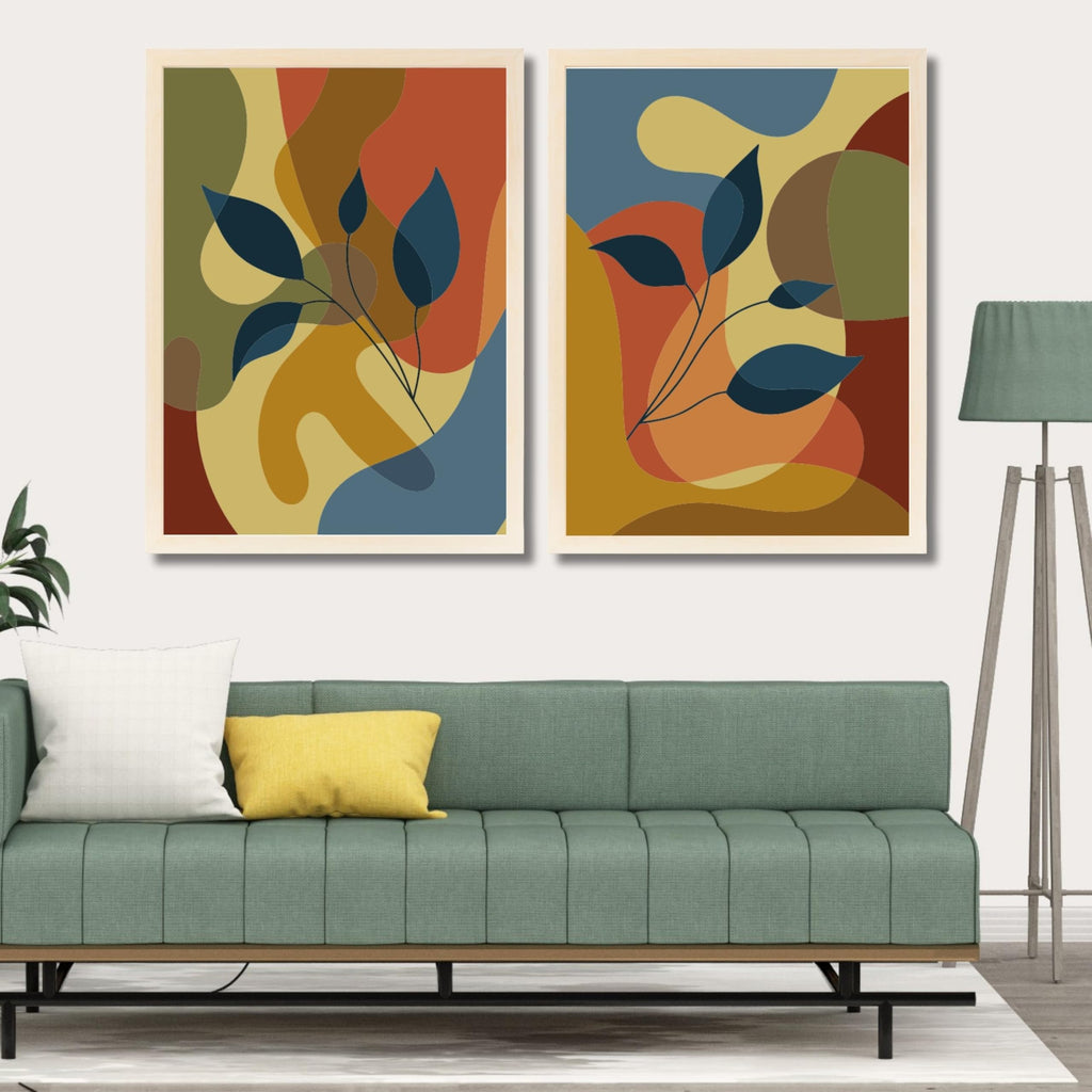 CRAFT QUEST Wall Art Decor Paintings | Set of 2 Floral Art Frames for Home Decoration | Ideal for Living Room, Bedroom & Office