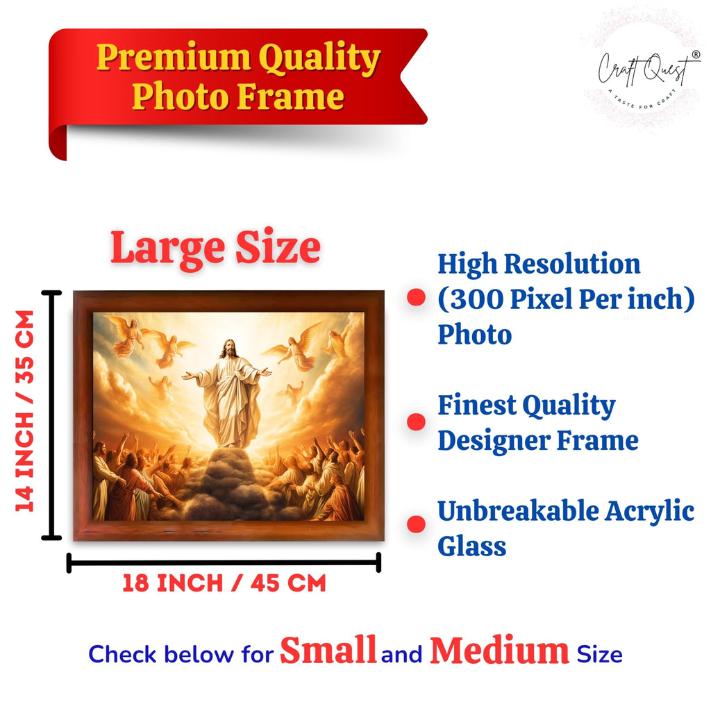 CRAFT QUEST Lord Jesus Christ Photo Frame | Decorative Picture for Gifts, Home Decor | Jesus Painting, Religious Photo Frame
