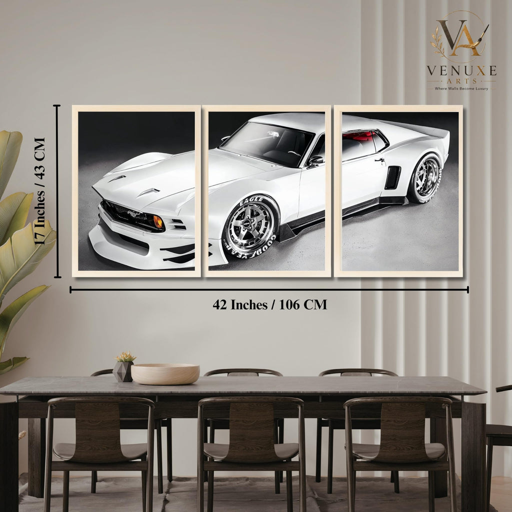 VENUXE ARTS Set Of 3 Big Sports Cars Framed Posters Gift Items for Boys Room Wall Decoration Bedroom Living Room Office Studio Décor | Car Poster Frame for Wall Décor