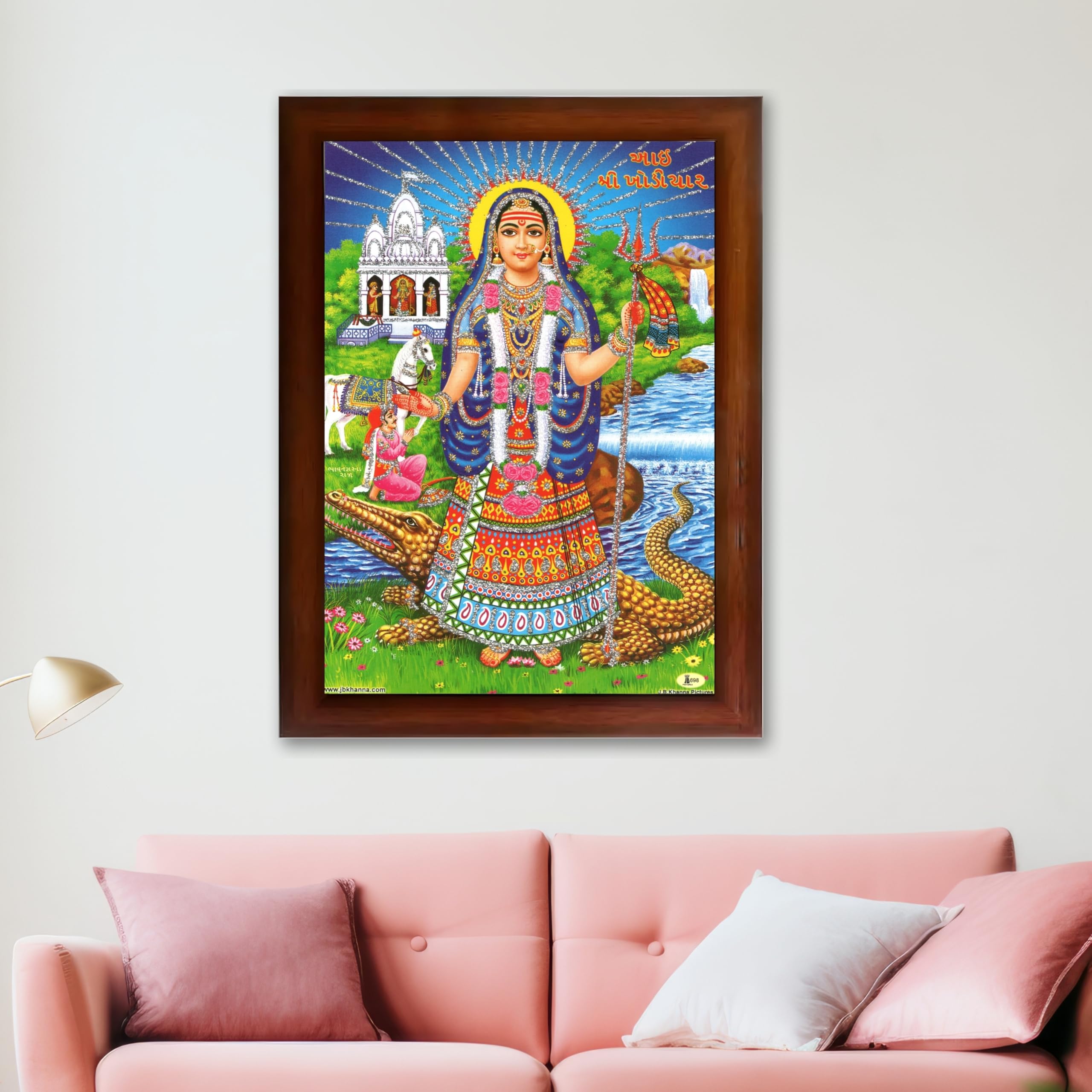 CRAFT QUEST Khodiyar Maa Mata Wall Painting Framed Home Décor wooden framed