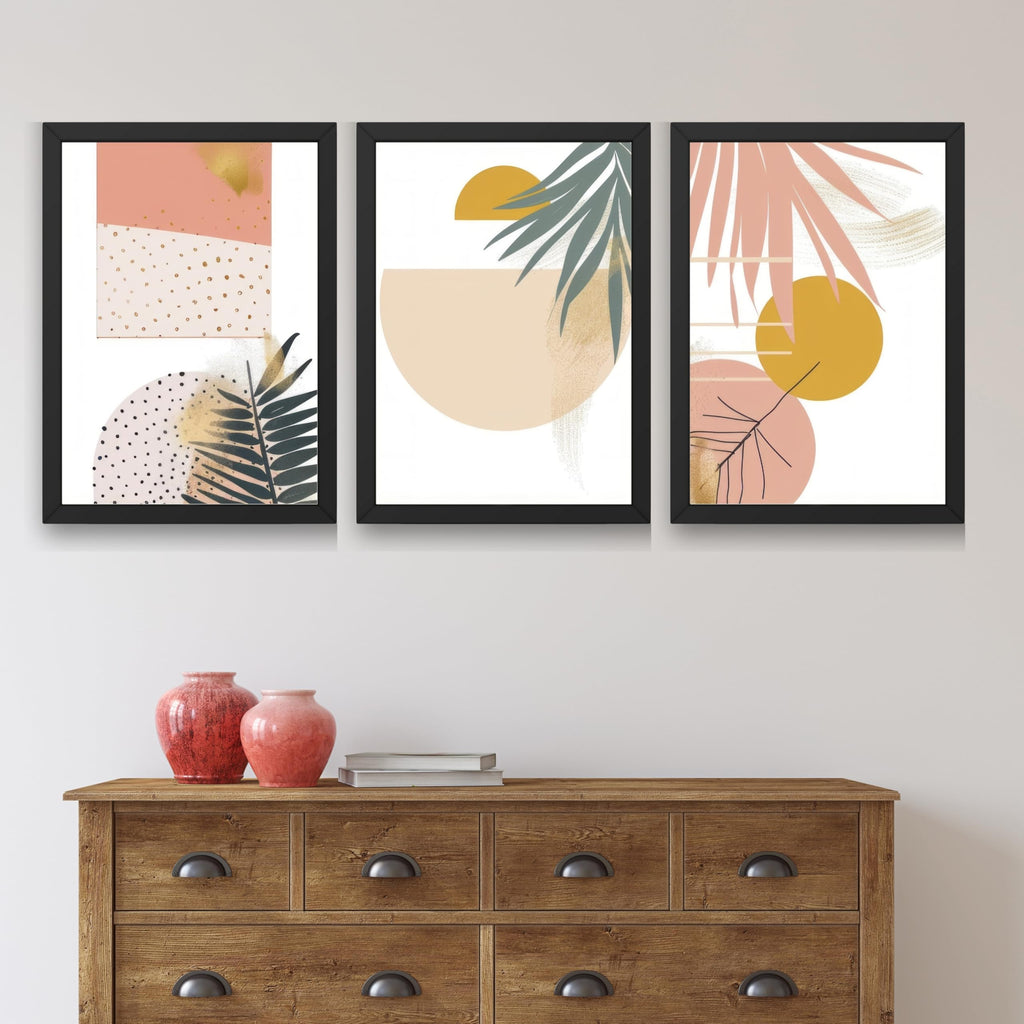 CRAFT QUEST SET OF 3 Abstract Paintings Modern Art | Set of 3 Frames for Home Decoration | Ideal for Living Room, Bedroom & Offices