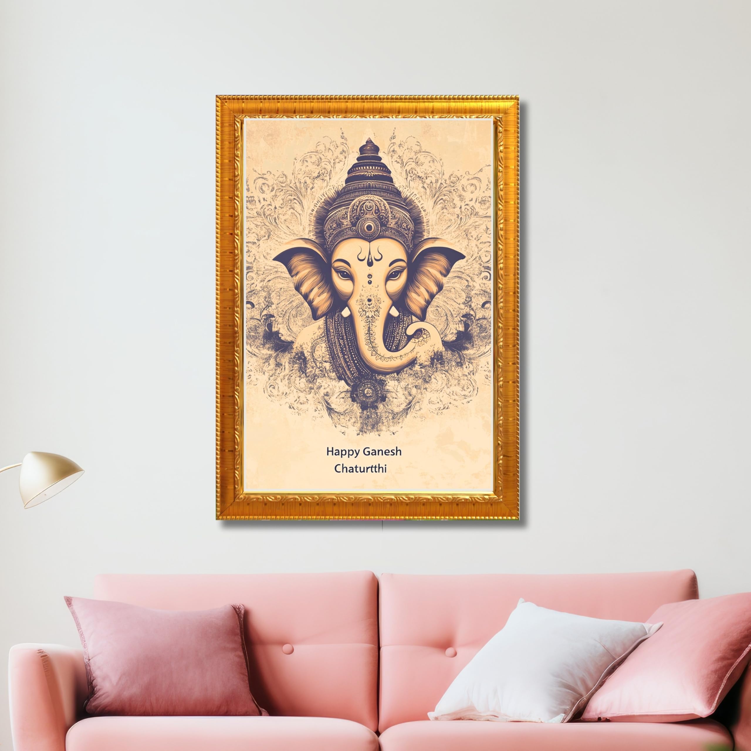 CRAFT QUEST Lord Ganpati Ganesh God Frame for Pooja Room & Wall Decor GA-253