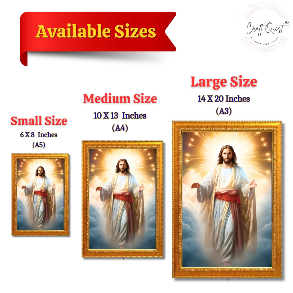CRAFT QUEST Lord Jesus Christ Blessing Wall Artwork Wood Photo Frame Wall Hanging Gift Item