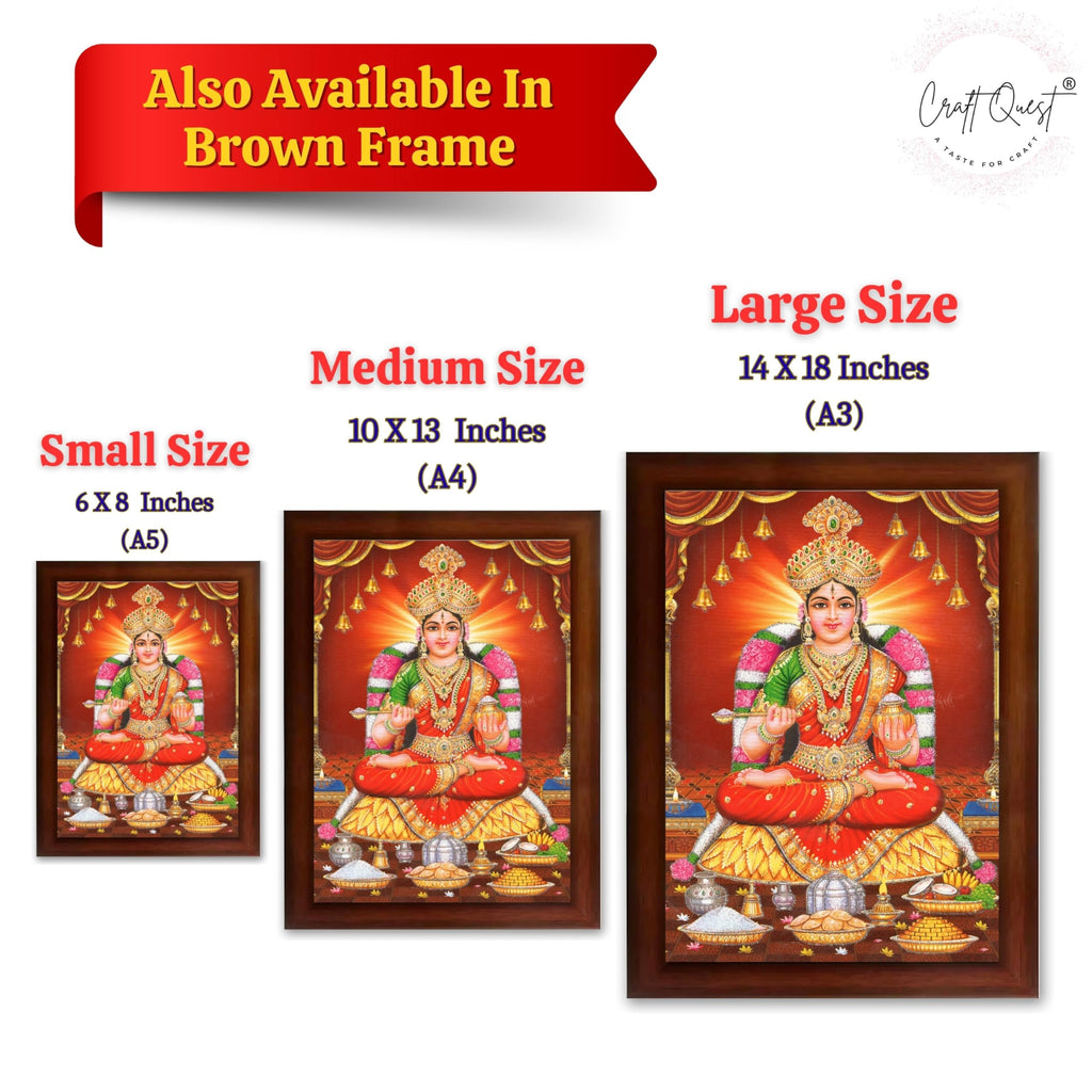 CRAFT QUEST Mata Annapurna Devi Photo for Kitchen Maa Wall Painting Framed Home Décor
