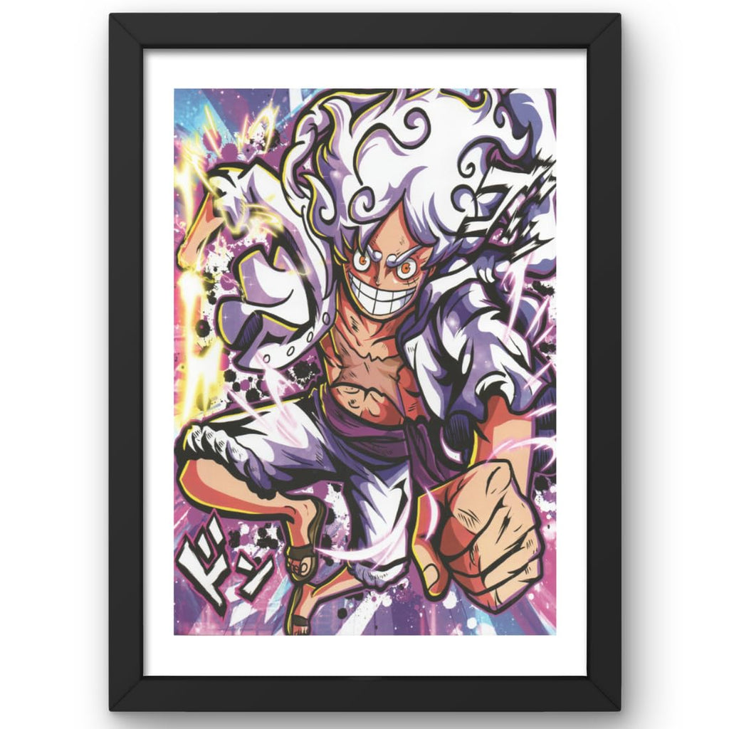 CRAFT QUEST one piece Poster Anime Laminated Posters Framed Painting with Matt Black Frames (14 Inches x 10 Inches)