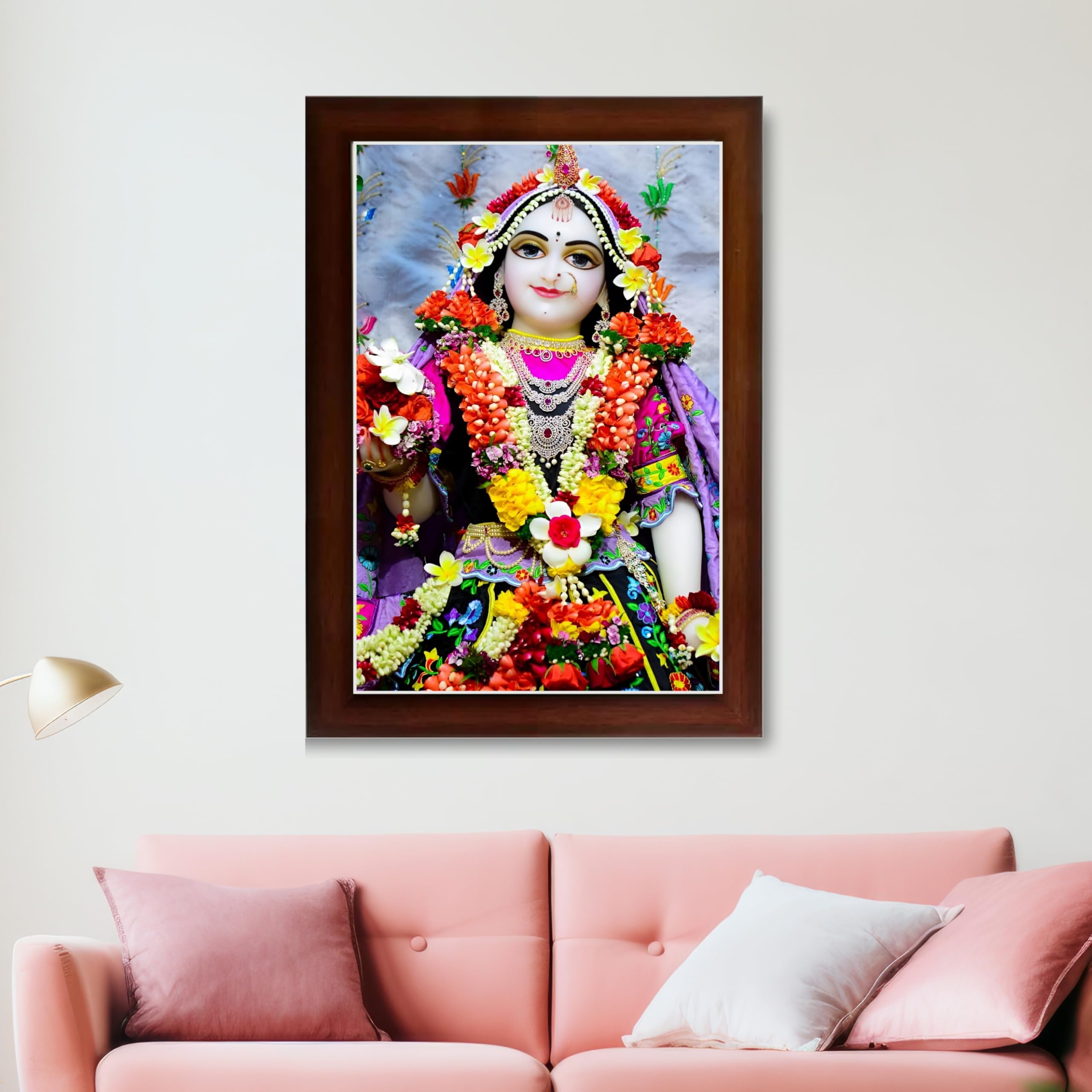 CRAFT QUEST Shri Radha Rani Shringaar Darshan in Vrindavan Frame wooden framed