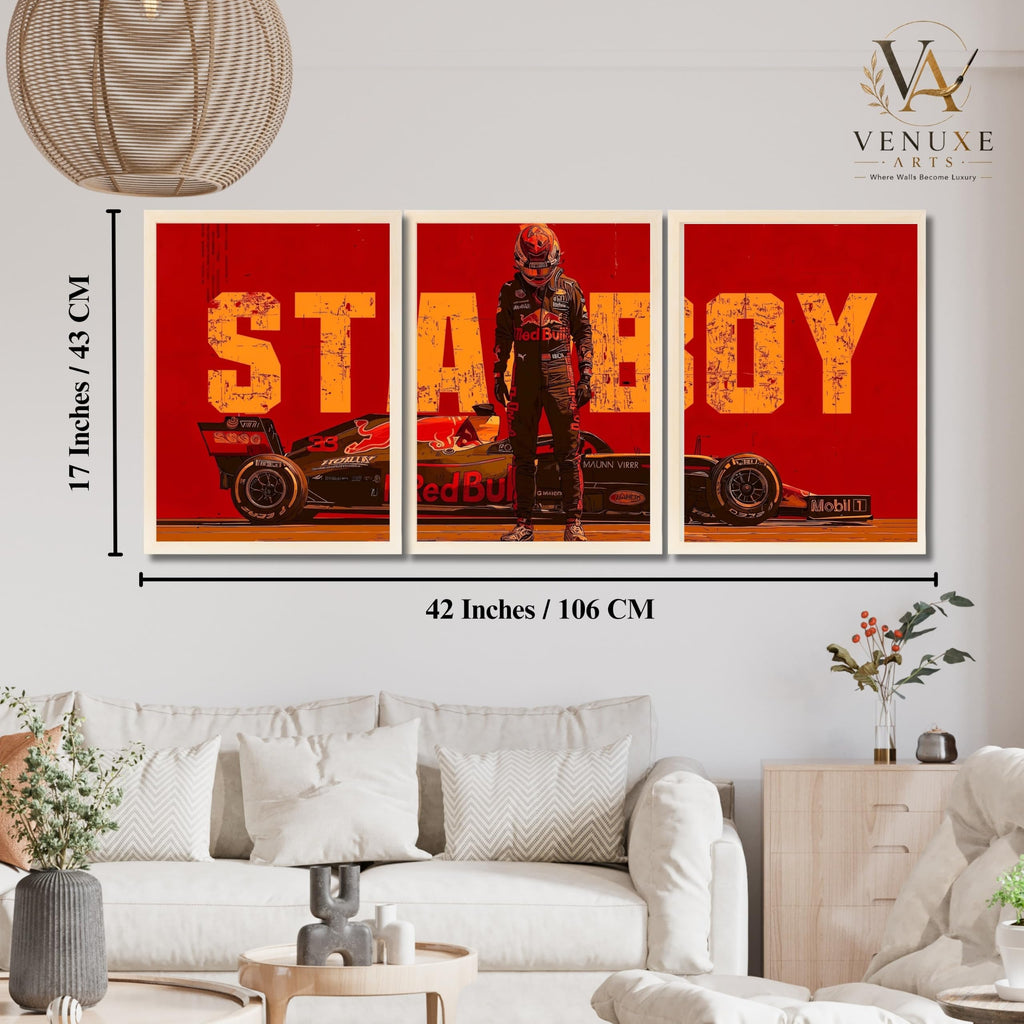 VENUXE ARTS Set Of 3 Big Sports Cars Framed Posters Gift Items for Boys Room Wall Decoration Bedroom Living Room Office Studio Décor | Car Poster Frame for Wall Décor
