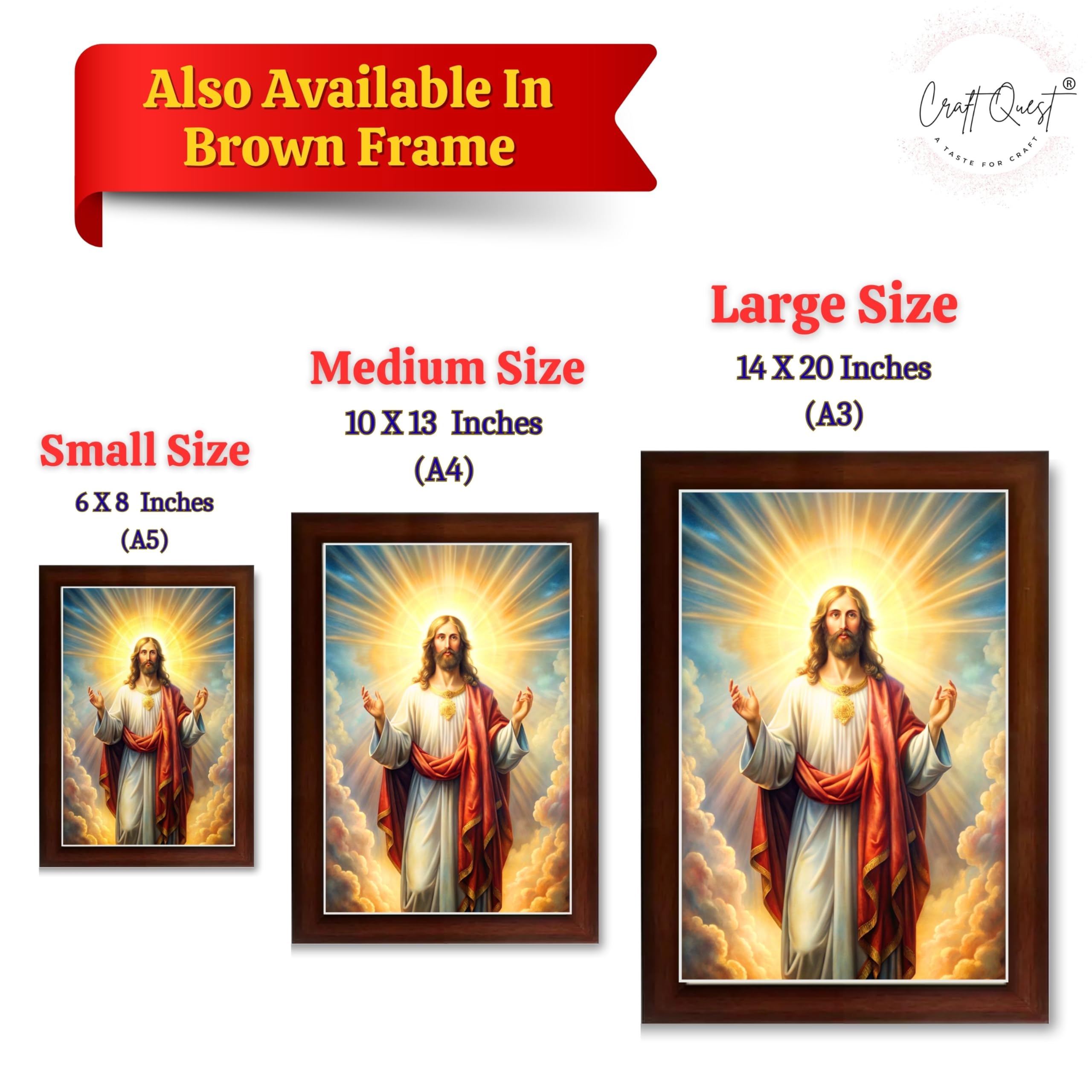 CRAFT QUEST Jesus Christ Christmas Wall Artwork Photo Frame Wall Hanging Décor and Gift Item