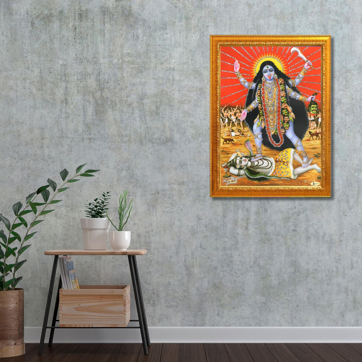 CRAFT QUEST Kali Mata photo with frame, God Religious Framed With Acrylic Glass