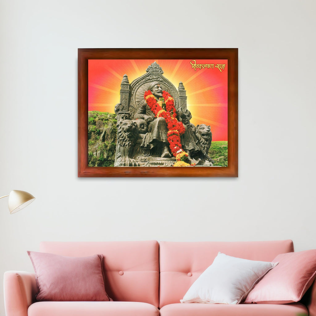 CRAFT QUEST Chhatrapati Shivaji Maharaj Wall Photo Frame | Home Decoration Item | Indian Historic Classic Painting Wall Art Best Gifting Option
