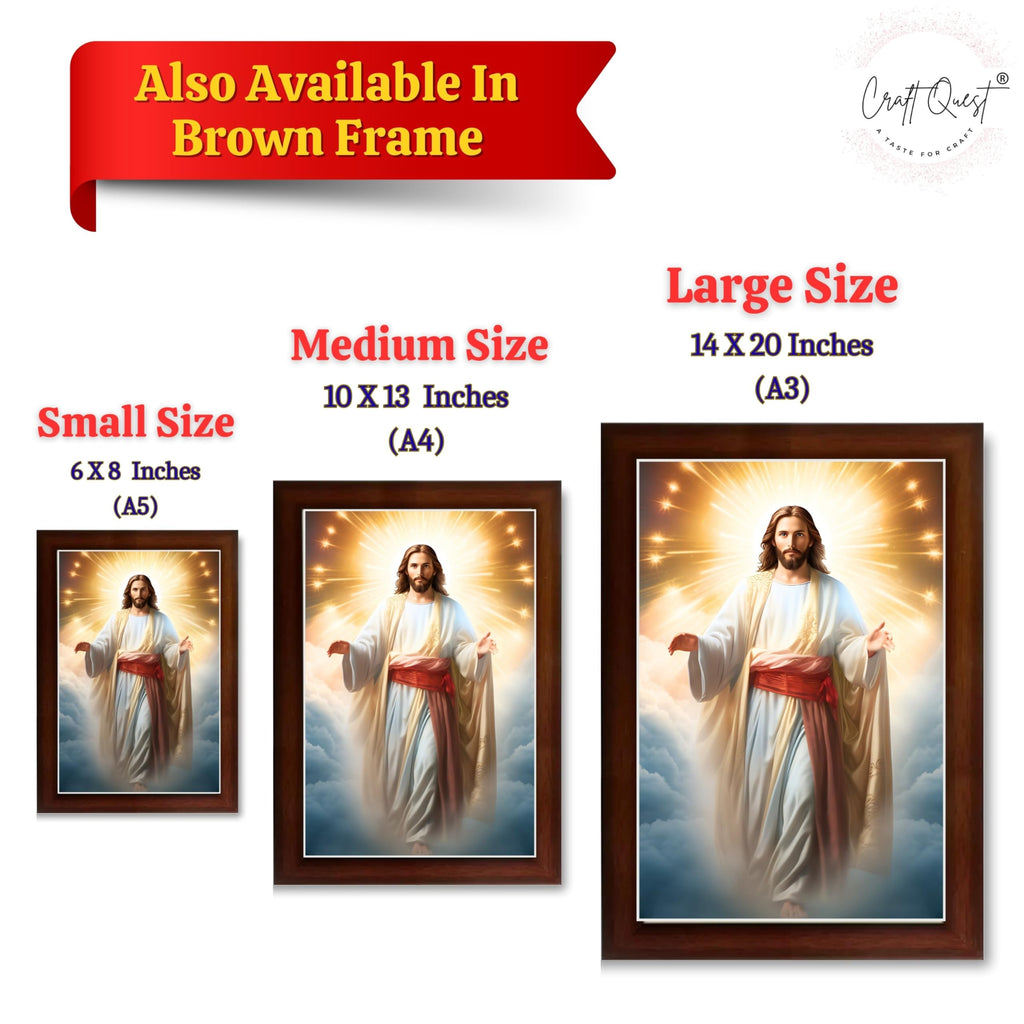 CRAFT QUEST Lord Jesus Christ Blessing Wall Artwork Wood Photo Frame Wall Hanging Gift Item