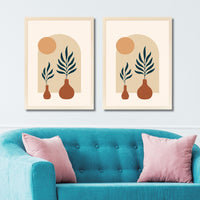 CRAFT QUEST 2 Piece Set of Wall Art poster Frame Painting for Wall Decoration With Acrylic Glass, living room, Home, Restraunt, Office