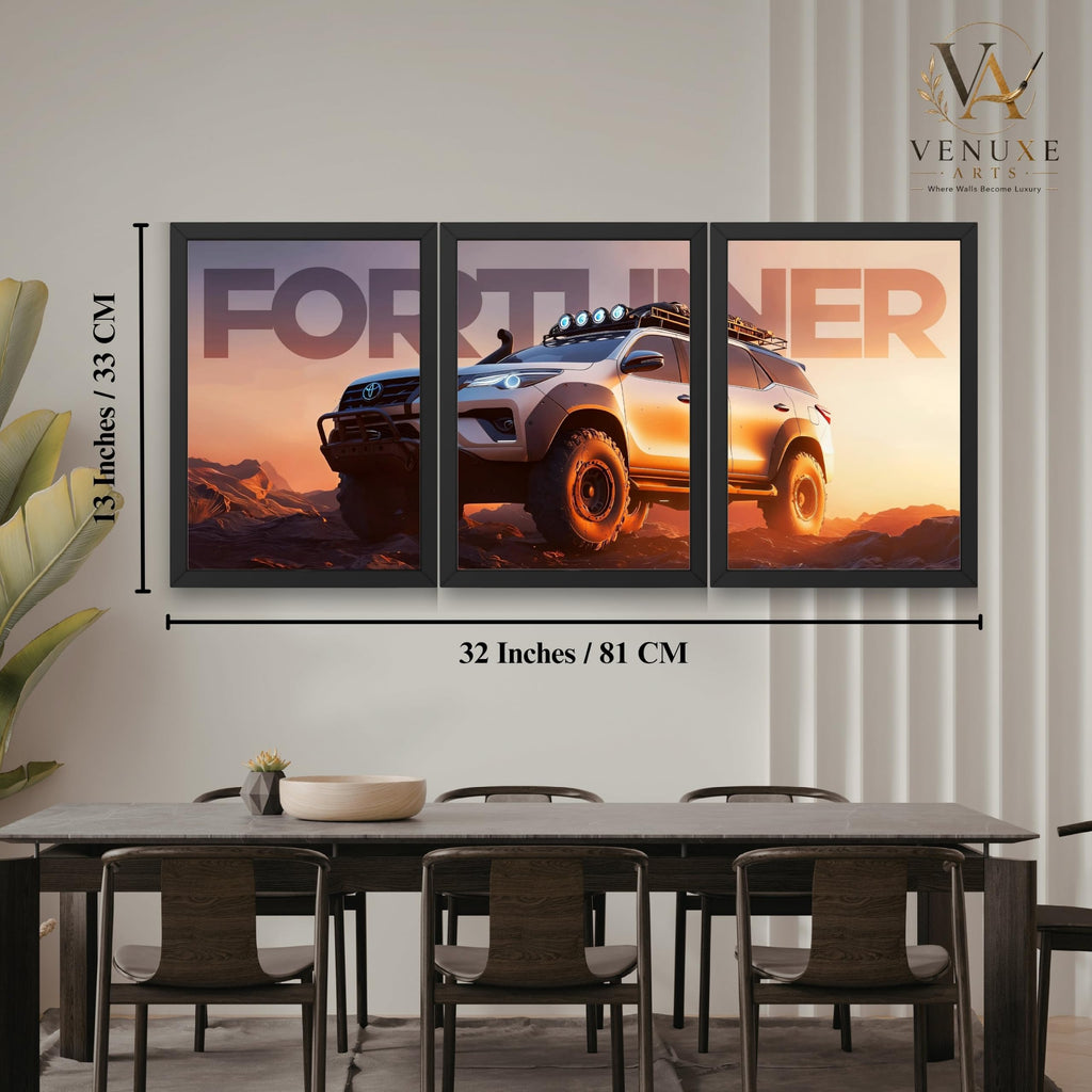 VENUXE ARTS Set Of 3 Big Sports Cars Framed Posters Gift Items for Boys Room Wall Decoration Bedroom Living Room Office Studio Décor | Car Poster Frame for Wall Décor