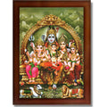 CRAFT QUEST Shiv Parivar Photo Frame | Bhole Nath parivar | | Hindu God Spiritual Framed | Ideal for Home, Office, Temple & Puja Room, Wall Decor