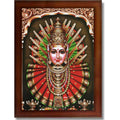 CRAFT QUEST Renuka Devi Yellamma Mata Ellamma Thalli Wall Painting Framed | South God Picture Frame for Home, Office, Temple & Gifting, Decor