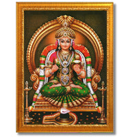 CRAFT QUEST Shiva & Maa Annapurna devi sitting on throne photo frame with Acrylic Glass for Kitchen, Food & Prosperity Blessing Hindu