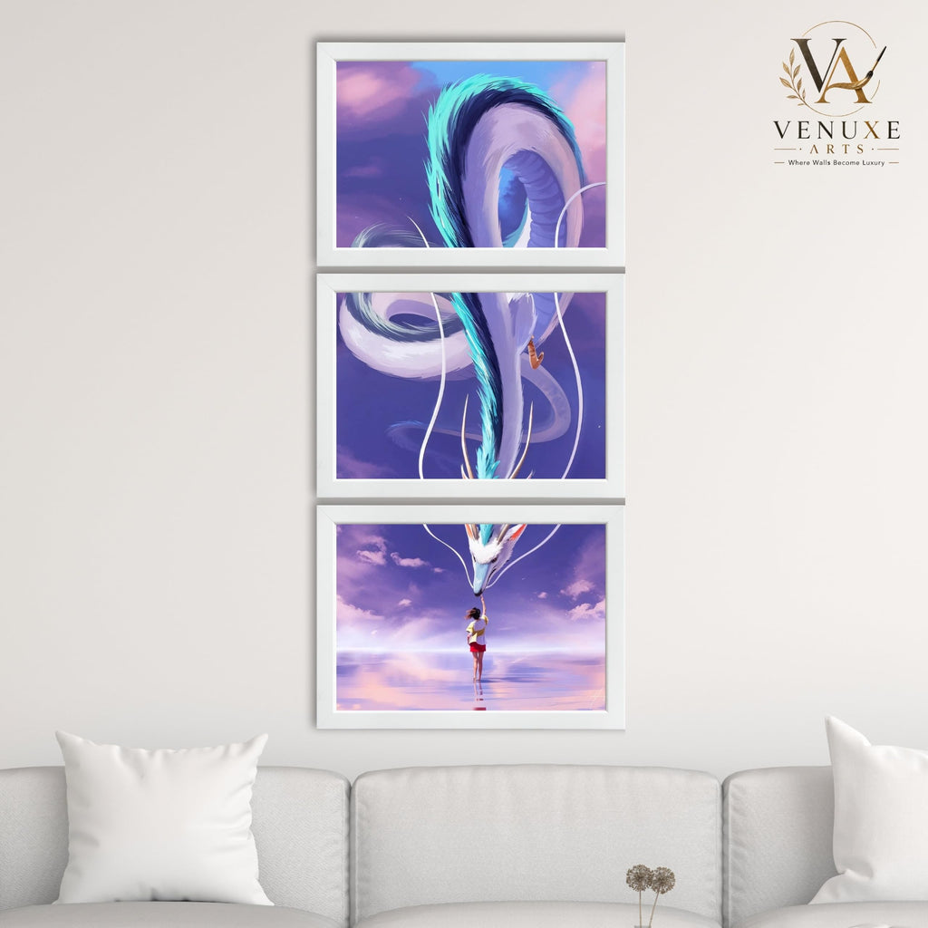 VENUXE ARTS Set Of 3 Anime Characters Wall Framed |Anime Characters Framed Poster for Living Room Bedroom Gaming Room Studio Wall Decor