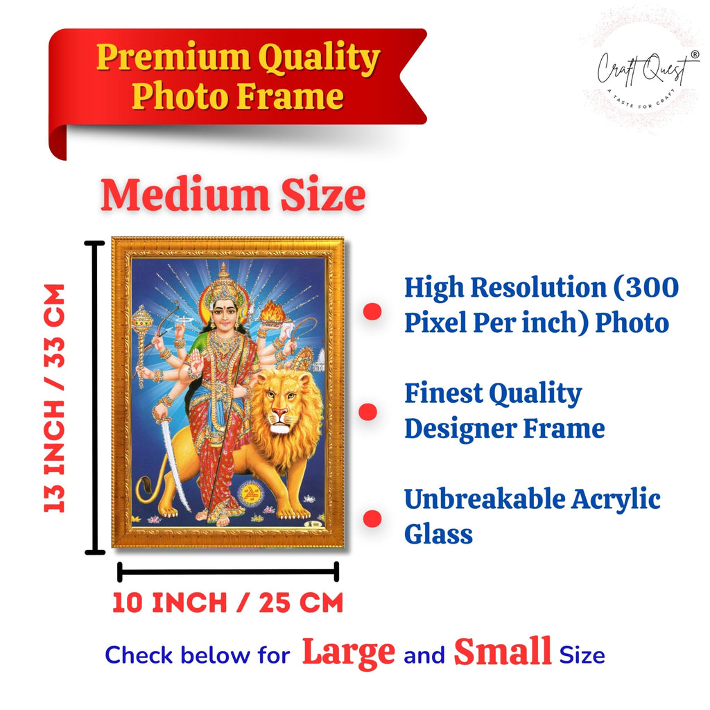 CRAFT QUEST Durga Maa MataJi Goddess Navdurga Wall Painting Framed Home and Pooja Décor