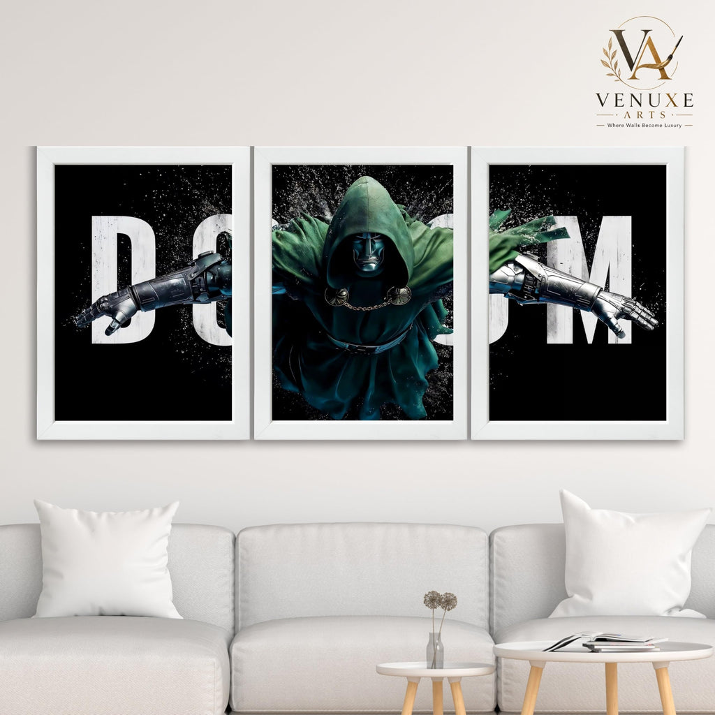 VENUXE ARTS Set Of 3 Anime Characters Wall Framed |Anime Characters Framed Poster for Living Room Bedroom Gaming Room Studio Wall Decor
