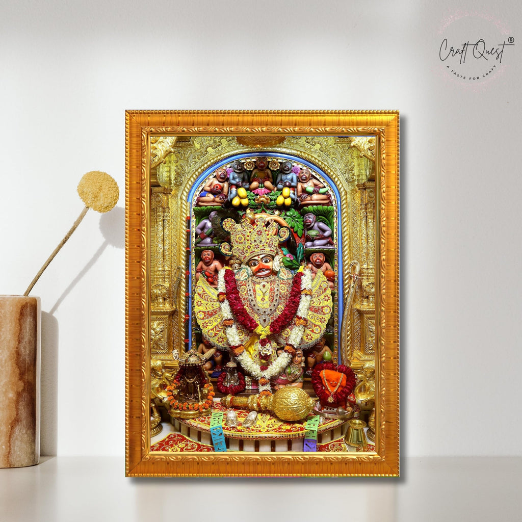 CRAFT QUEST Shree Kashtabhanjan Dev Hanumanji Salangpur Photo Frame Synthetic, Wall hangings