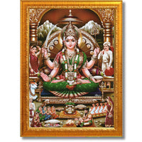 CRAFT QUEST Goddess Santoshi Mata/Devi Santhoshi Maa Photo Frame for Pooja, Home, Temple, Gift, Wall Décor Item