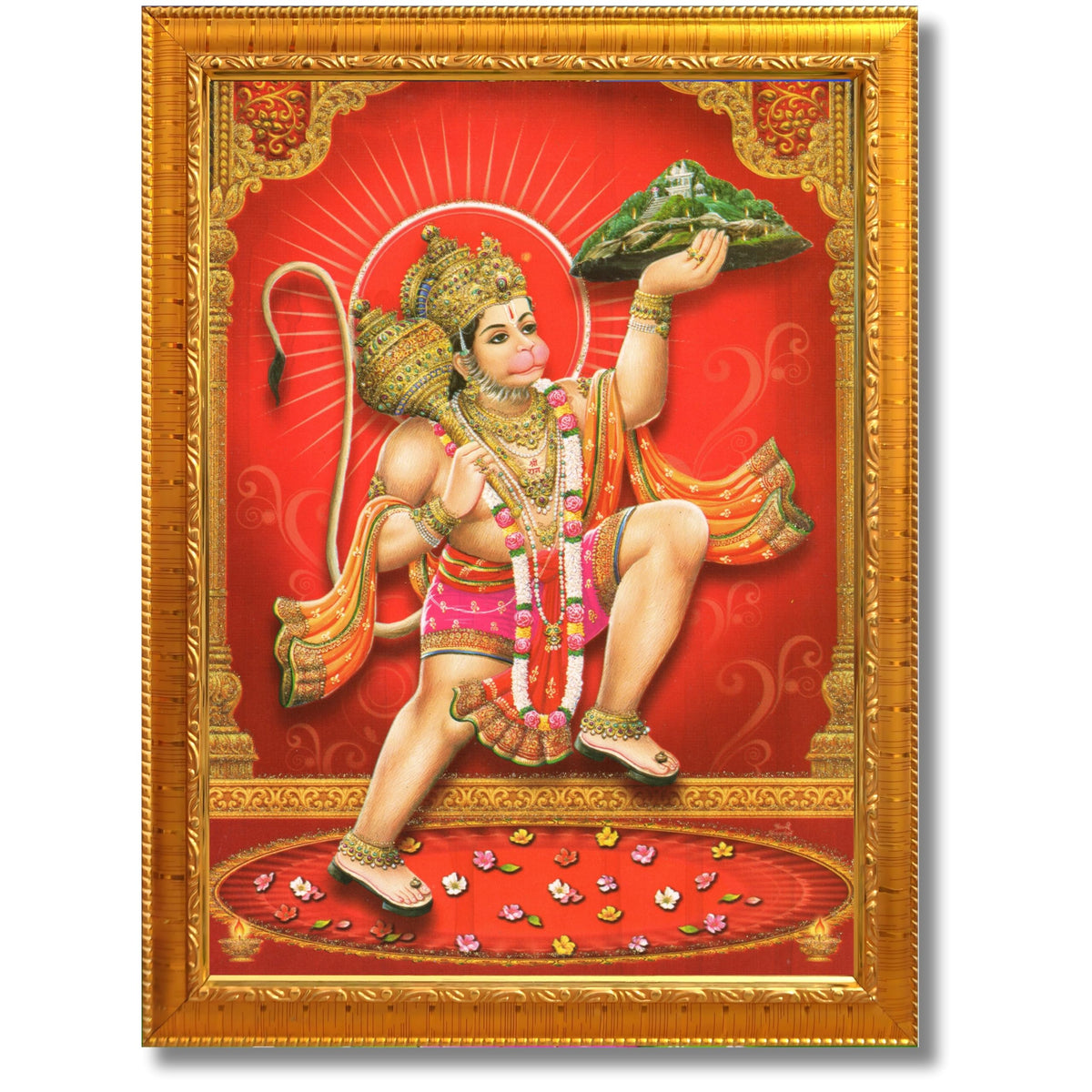 CRAFT QUEST Hanuman JI | Bajrangbali Religious Photo frame Decorative Item Synthetic frame