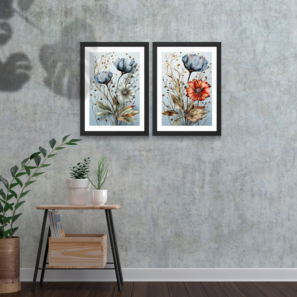CRAFT QUEST 2 Piece Set of Wall Art poster Frame Painting for Wall Decoration With Acrylic Glass, for living room, Home, Restraunt, Office