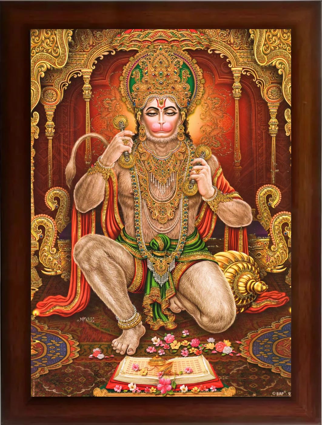 Craft Quest Hanuman JI | Bajrangbali Religious Photo frame Home Decorative Item Synthetic Wood (10 X 13 Inches)