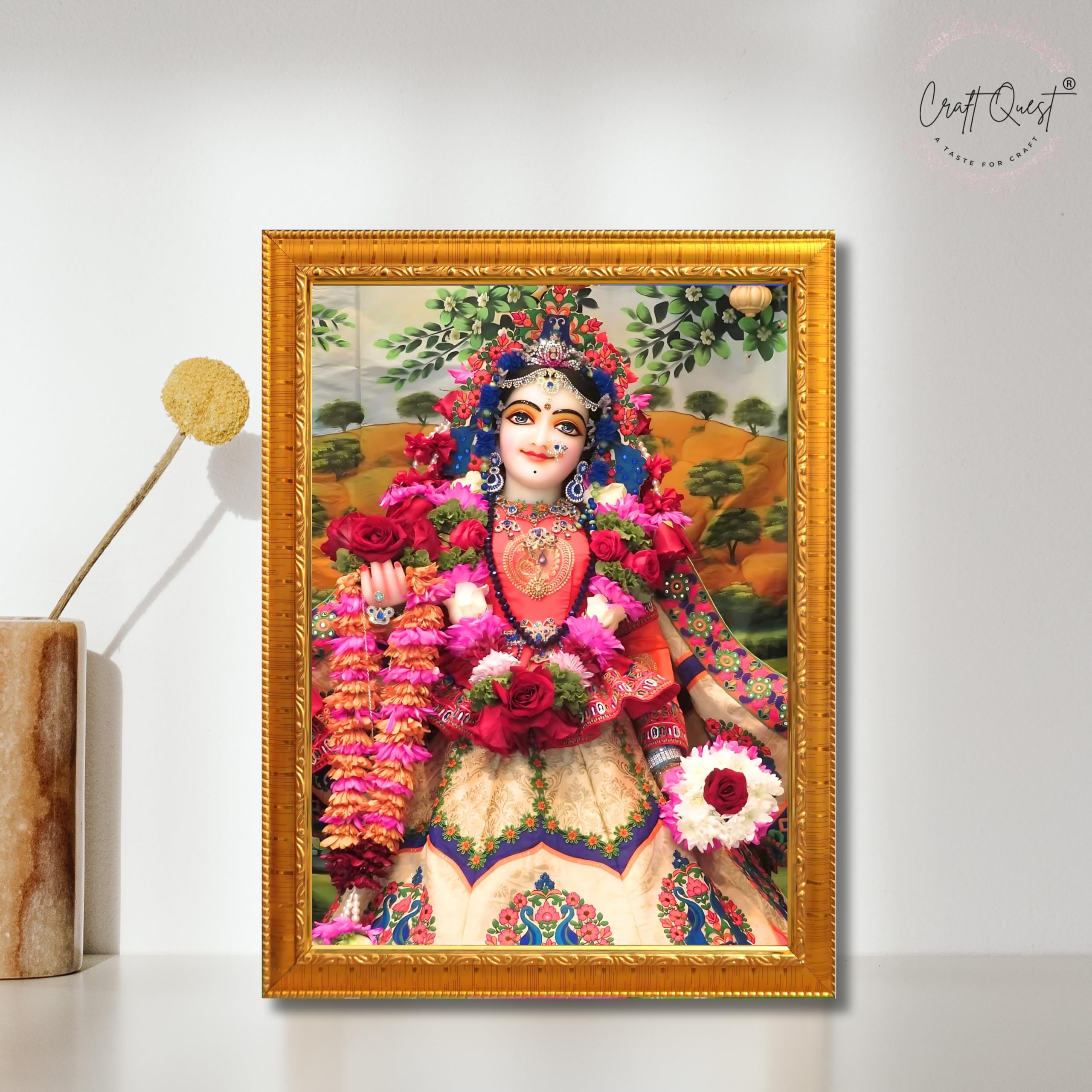 CRAFT QUEST Shri Radha Rani Shringaar Darshan in Vrindavan Frame