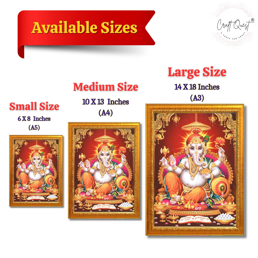 CRAFT QUEST Lord Ganesh ji Modern Wall Painting With Frame For Home and Office Decor