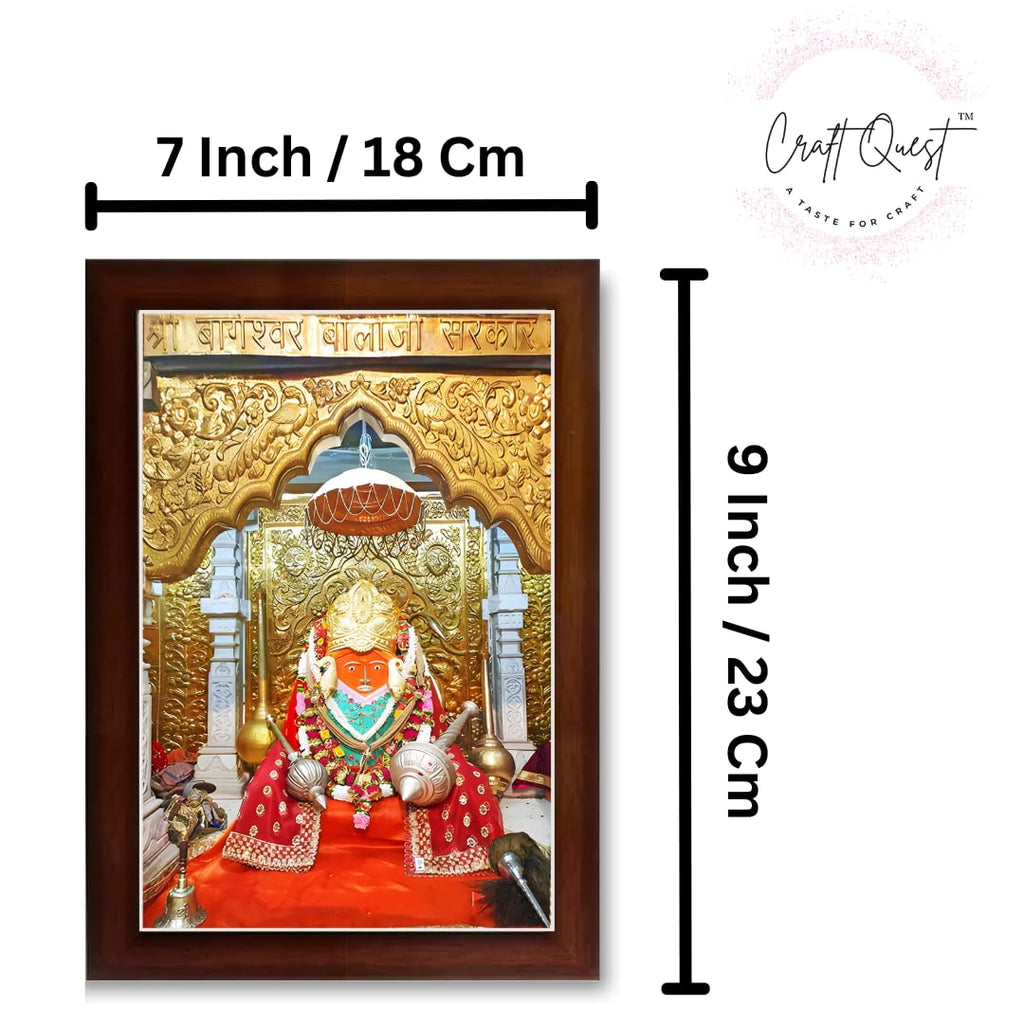 CRAFT QUEST Bageshwar Dham, Baba, Sarkar, Pandit Dhirendra Shastri Photo Religious Frame