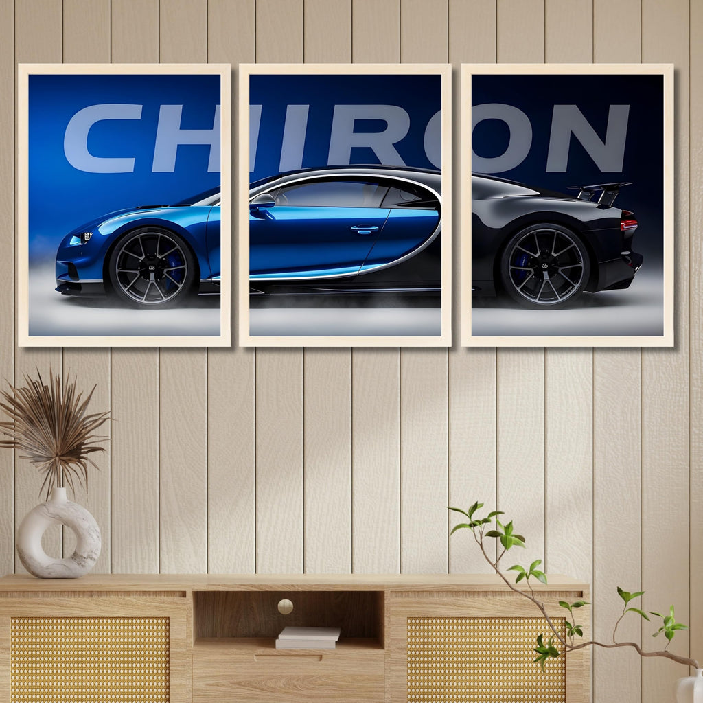 VENUXE ARTS Set Of 3 Big Sports Cars Framed Posters Gift Items for Boys Room Wall Decoration Bedroom, Living Room, Office, Studio Décor | Car Poster Frame for Wall Décor
