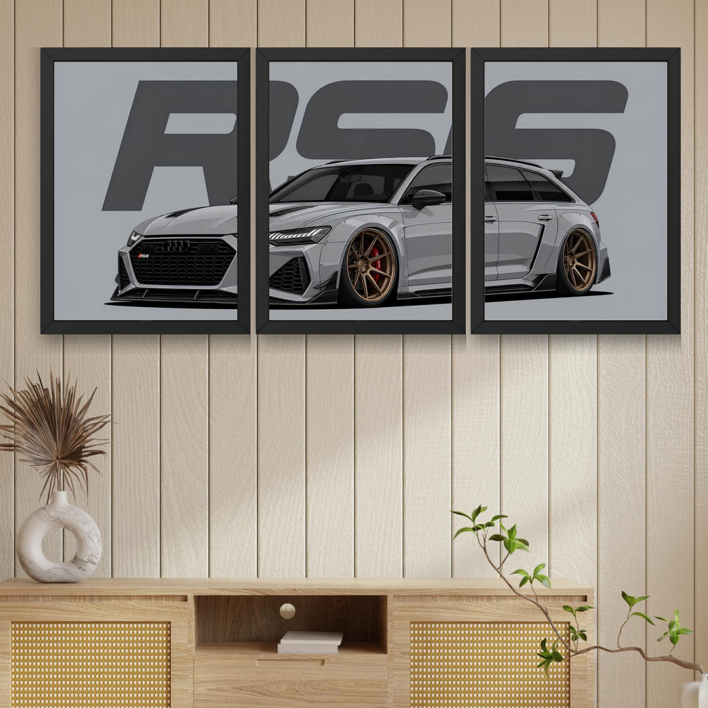 VENUXE ARTS Set Of 3 Big Sports Cars Framed Posters Gift Items for Boys Room Wall Decoration Bedroom Living Room Office Studio Décor | Car Poster Frame for Wall Décor