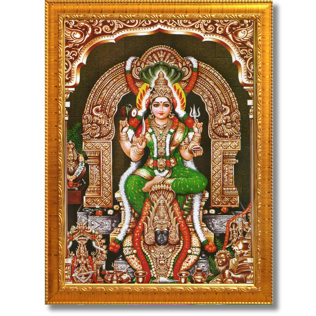 CRAFT QUEST Karumariamman Karu Mariamman Karumari Amman Wall Photo Frame | South God Picture Frame for Home, Office, Temple & Gifting, Decor