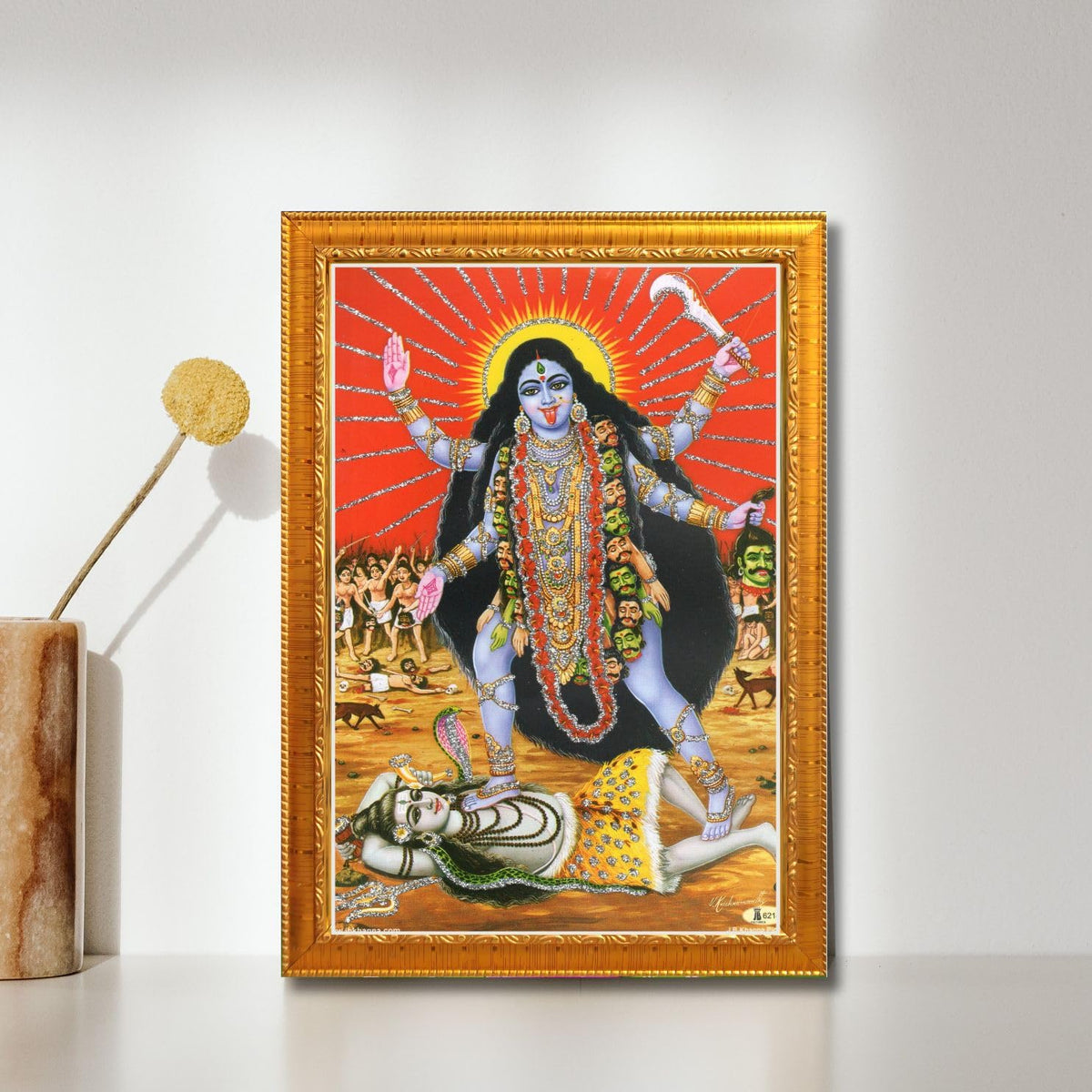 CRAFT QUEST Kali Mata photo with frame, God Religious Framed With Acrylic Glass