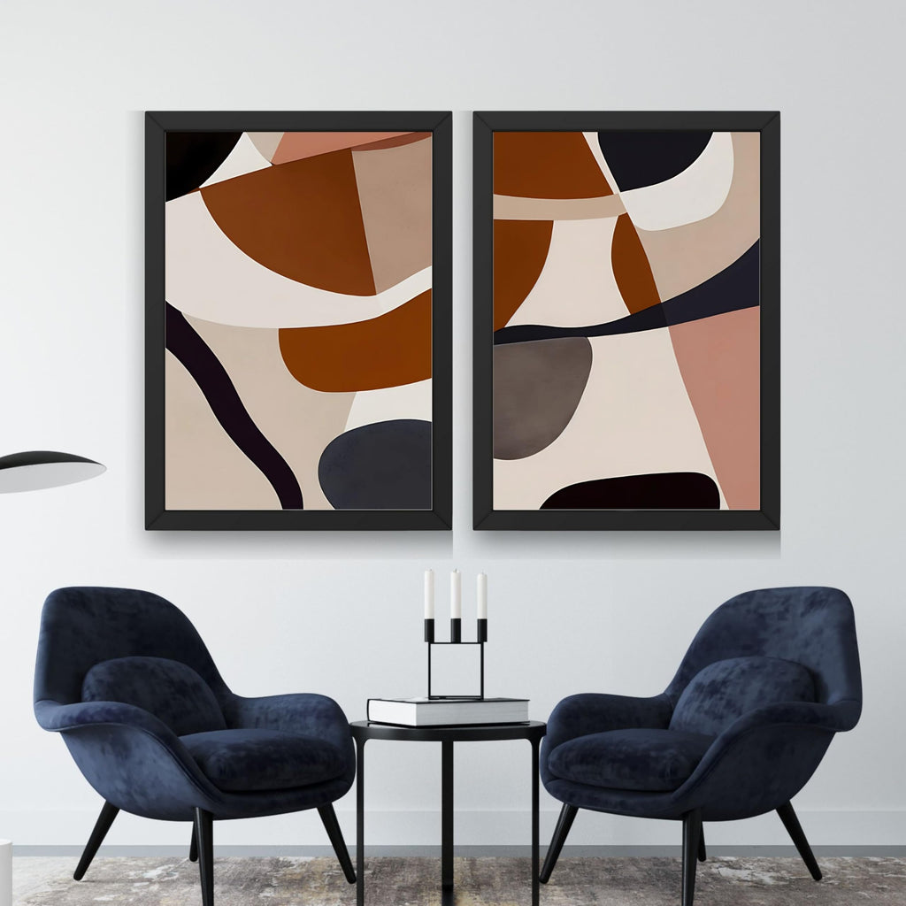CRAFT QUEST Set of 2 piece Wall Art poster Frame Painting for Wall Decor With Acrylic Glass, living room, Home Office, Restraunt