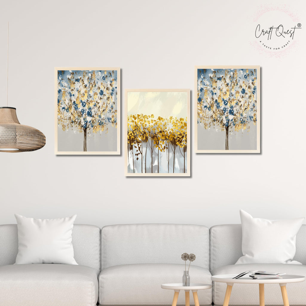 CRAFT QUEST Modern Art 3 SET Paintings Wall Art | Set of 3 Frames for Home Decoration | Ideal for Living Room, Bedroom & Offices