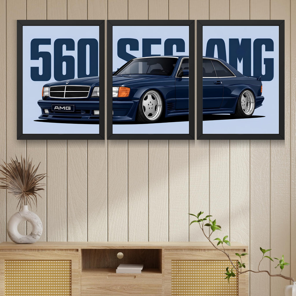 VENUXE ARTS Set Of 3 Big Sports Cars Framed Posters Gift Items for Boys Room Wall Decoration Bedroom Living Room Office Studio Décor | Car Poster Frame for Wall Décor